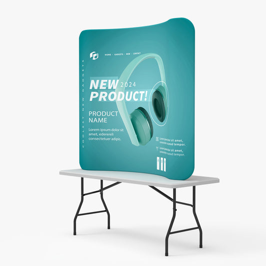 Curved Tension Fabric Display — custom printed