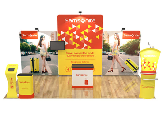 10x20ft Custom Booth L — custom printed