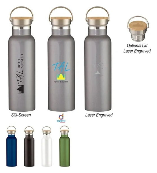 21 Oz. Tipton Recycled Stainless Steel Bottle With Bamboo...