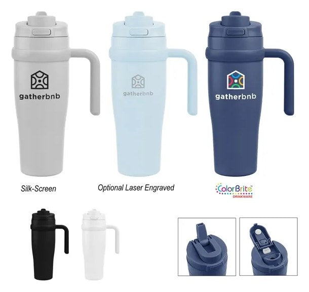 30 Oz. Apex Sip & Chug Recycled Stainless Steel Tumbler