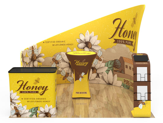 10x10ft Custom Booth L — custom printed